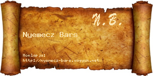 Nyemecz Bars névjegykártya